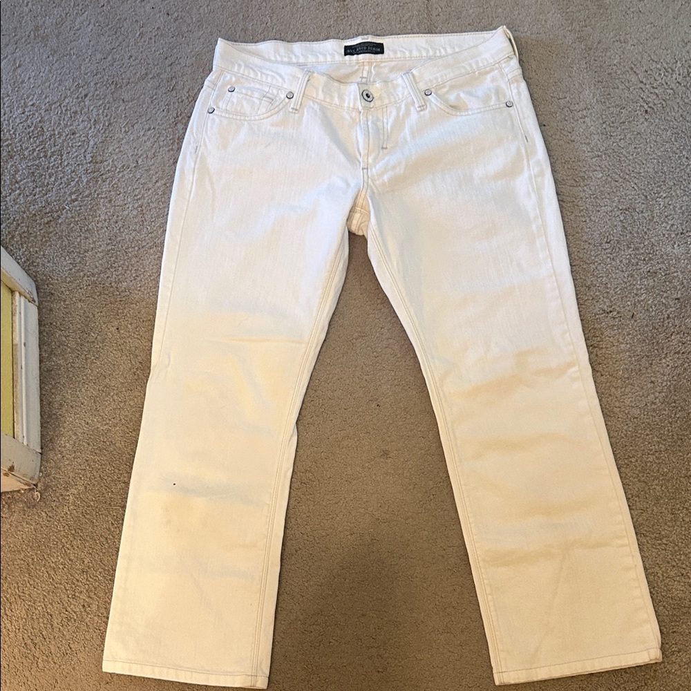 James Jeans Women's Cropped Jeans in white pearl. Y2K vintage.  Very low rise.